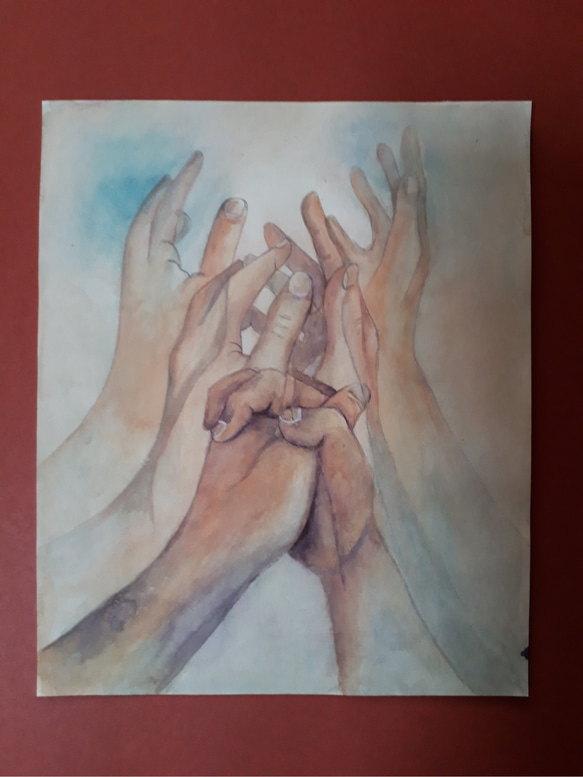 水彩画 絆 絵画 makochin 通販 12202571｜Creema(クリーマ)