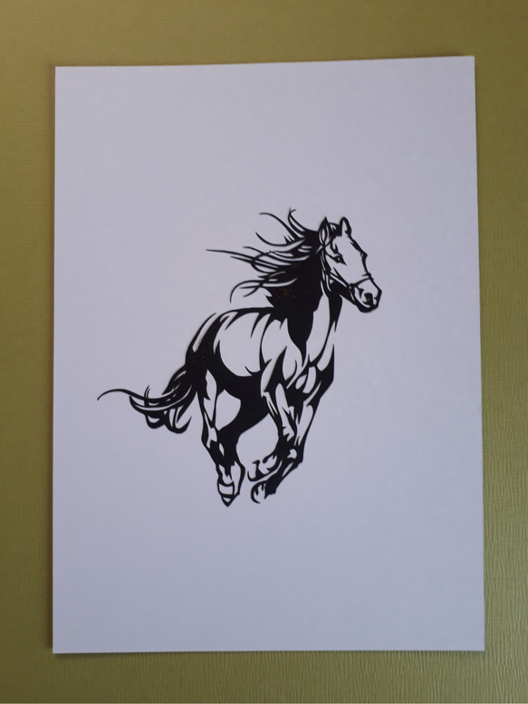 切り絵アート 駿馬 切り絵 makochin 通販 12209723｜Creema(クリーマ