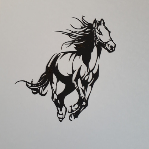 切り絵アート 駿馬 切り絵 makochin 通販 12209723｜Creema(クリーマ
