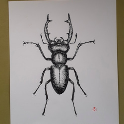 点描画 クワガタ 絵画 makochin 通販 12505724｜Creema(クリーマ)