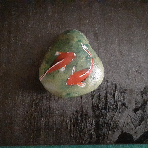 【クローゼット】油絵　原画　一点物　北欧　フルーツ　洋梨　SM 金魚　M8 金魚(3点セット) 石のアート その他アート makochin 通販