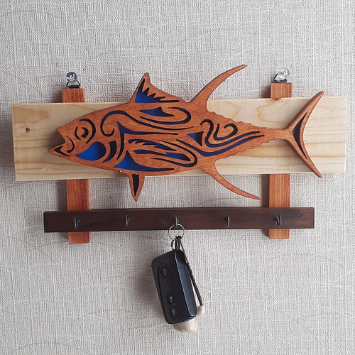 木製魚の彫刻 壁掛け装飾 hm2412310201.jpg