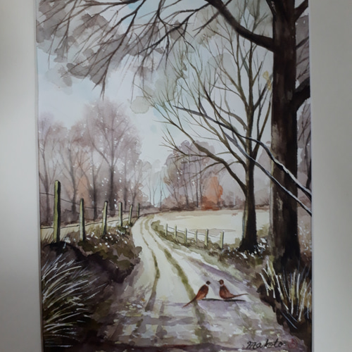 水彩画 森の小径 絵画 makochin 通販 5887327｜Creema(クリーマ)