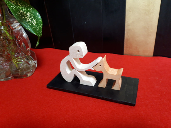 木工アート　man&dog 2枚目の画像