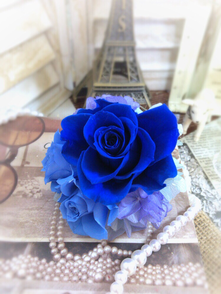 (エルメス)☆花FLORAフローラ☆コサージュ/青 (エルメス)☆花FLORAフローラ☆コサージュ/青