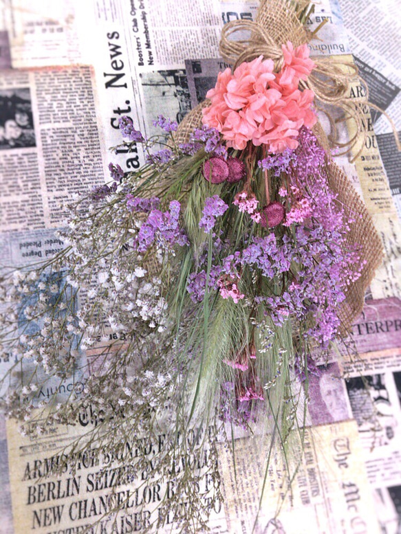 幸福を呼ぶスワッグ✩⃛ೄ花束にも♪ピンクで可愛いく♡ 4枚目の画像