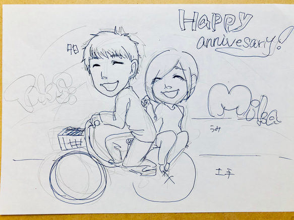 【似顔絵】結婚という大事な日に 4枚目の画像