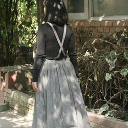 也可以是背帶褲◉ Maxi Long 2way Skirt Black 第9張的照片