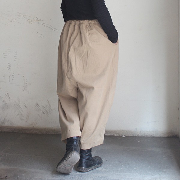 ◉選べる２サイズ　コットンベロアバルーンパンツ　ベージュ