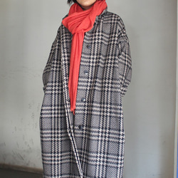暖冬材質 ◉ 國產羊毛大衣格倫格紋 第6張的照片