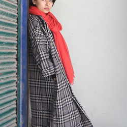 暖冬材質 ◉ 國產羊毛大衣格倫格紋 第7張的照片