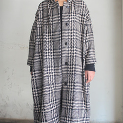 暖冬材質 ◉ 國產羊毛大衣格倫格紋 第2張的照片