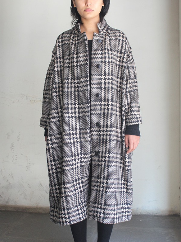 暖冬材質 ◉ 國產羊毛大衣格倫格紋 第2張的照片