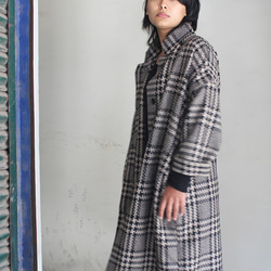 暖冬材質 ◉ 國產羊毛大衣格倫格紋 第5張的照片