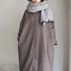 暖冬材質 ◉ 國產羊毛大衣 棕色 第2張的照片