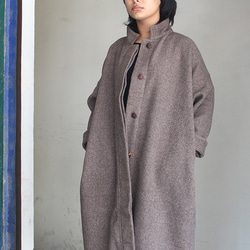 暖冬材質 ◉ 國產羊毛大衣 棕色 第7張的照片