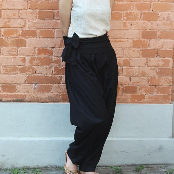 ◉オールシーズン使える◉ 2wayリボンパンツ　ブラック