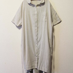 手工製作的NEPAL Haori寬襯衫連衣裙草染條紋 第4張的照片