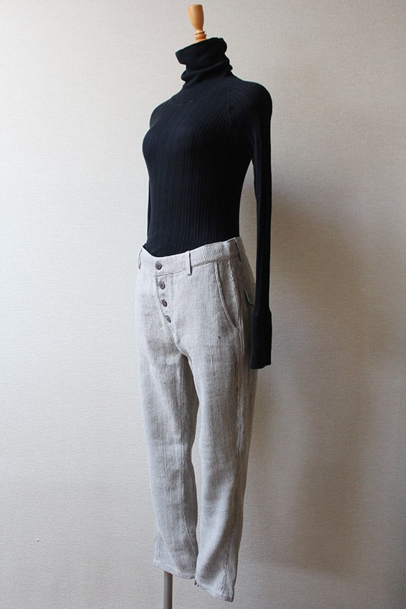 L尺寸手工編織的條紋袋鼠褲 第7張的照片