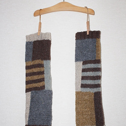 手織羊毛麻暖腿困擾藍×芥菜 第3張的照片