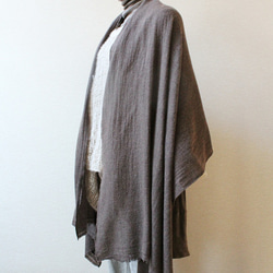 手織り　カシミアショール　シングル　ダークブラウン 4枚目の画像