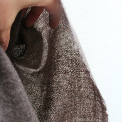 手織り　カシミアショール　シングル　ダークブラウン 7枚目の画像