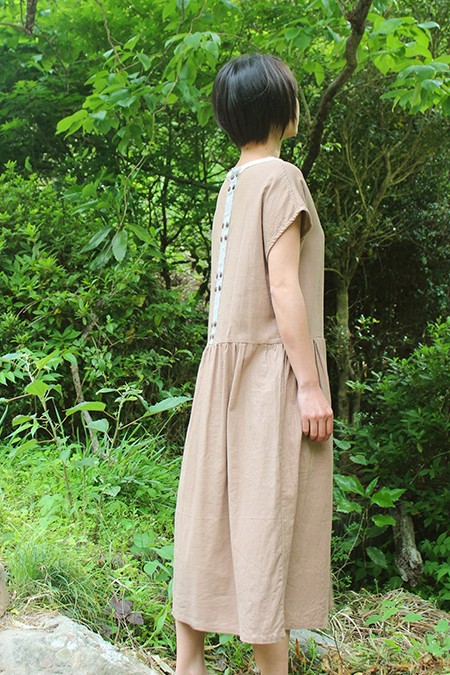 バックストライプ ロングワンピース