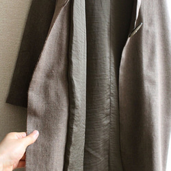 手織りシングルコート　リネンシルク 6枚目の画像