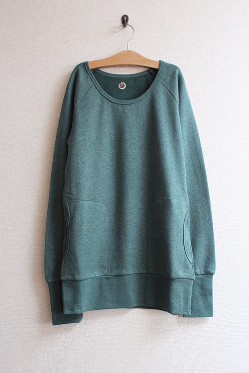 大人のロングスウェット　hemp×organiccotton エメラルド
