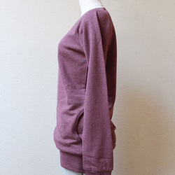 成人長運動衫麻×有機棉紫色 第4張的照片