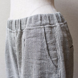 手工編織條紋錐形褲 第4張的照片