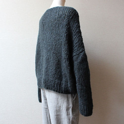 手編みモヘアショートセーター　ブラック 9枚目の画像