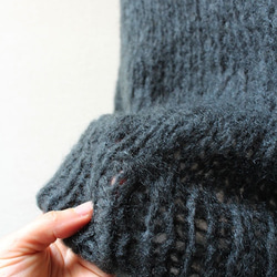 手編みモヘアショートセーター　ブラック 10枚目の画像