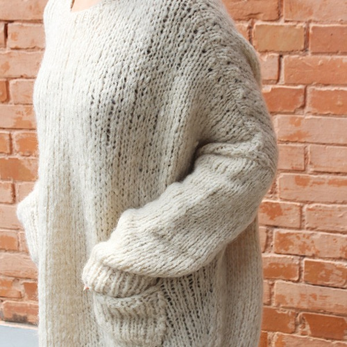 定価40000円ざっくりモヘアセーター 手編みざっくりモヘアロングセーター ナチュラル ニット・セーター