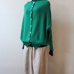 純Kashimiya鈕扣開襟衫綠色 第10張的照片