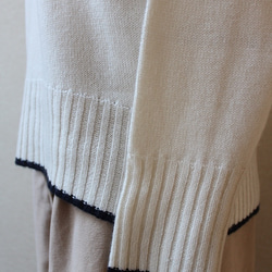 純羊絨圓領毛衣 白色 第6張的照片