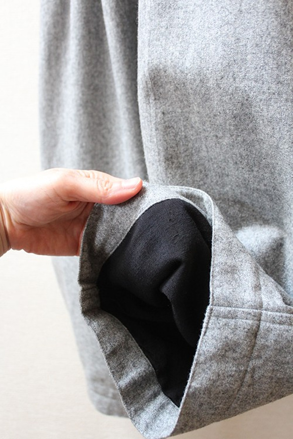 成人冬季褲子◉羊毛氣球褲淺灰色 第6張的照片