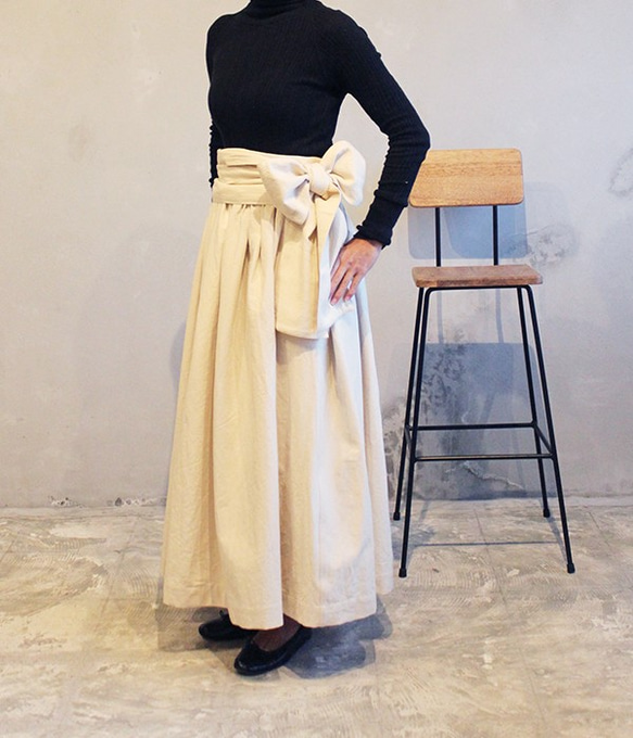 ◯休日のお洒落に◯　ボリューミーリボンスカート 4枚目の画像