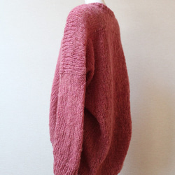 手工針織馬海毛圓領毛衣 Akane Pink 第4張的照片