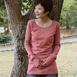 ベーシックロングカットソー　hemp×organic cotton 　エメラルド 4枚目の画像