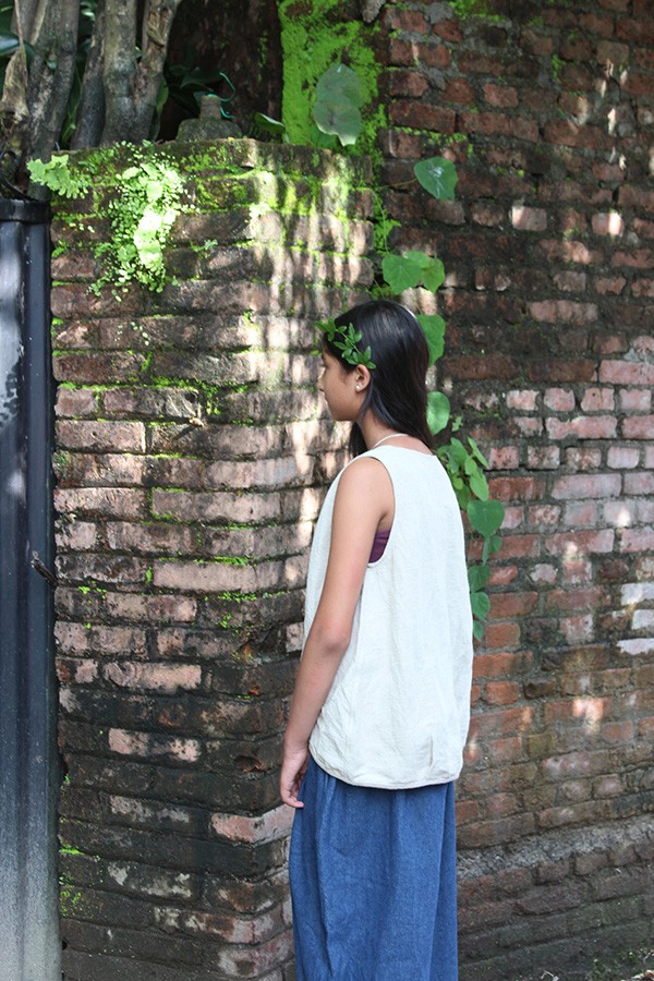 ナチュラルリネン バルーンタンクトップ