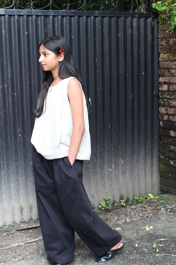 ナチュラルリネン バルーンタンクトップ