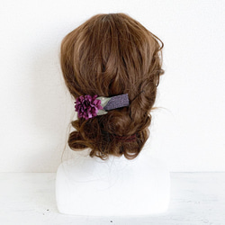 Hair accessory :  バレッタ " 紫陽花 " (アンティークパープル) 4枚目の画像