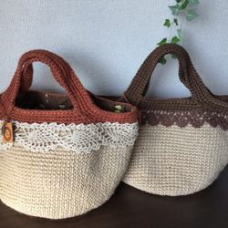 雙色麻繩袋（磚紅色） 第1張的照片