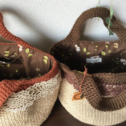 雙色麻繩袋（磚紅色） 第2張的照片