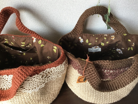 雙色麻繩袋（磚紅色） 第2張的照片