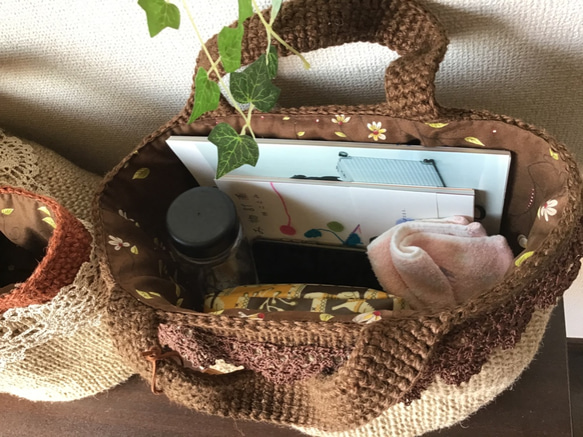 雙色麻繩袋（磚紅色） 第3張的照片