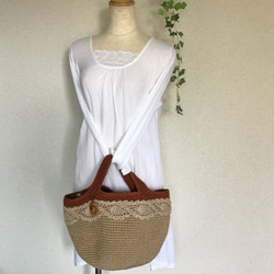 雙色麻繩袋（磚紅色） 第4張的照片