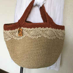 雙色麻繩袋（磚紅色） 第5張的照片