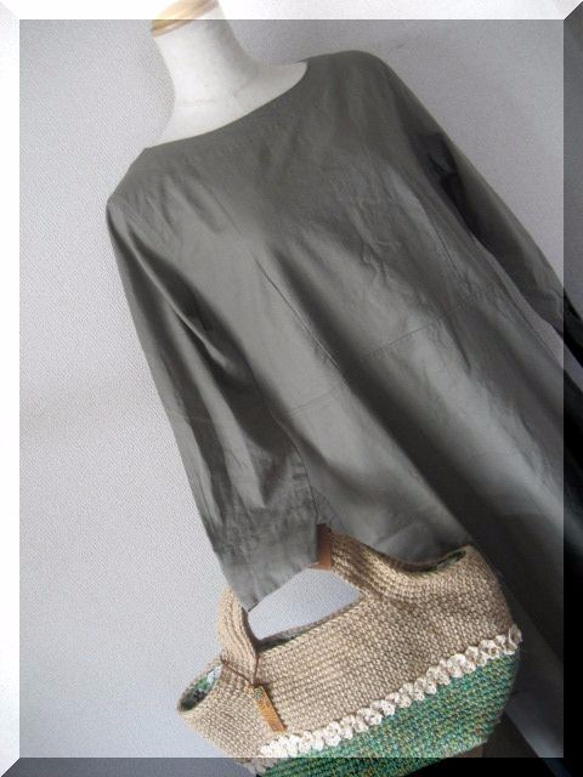 原始紗線+麻線+手工編織褶邊蕾絲背（綠色） 第2張的照片